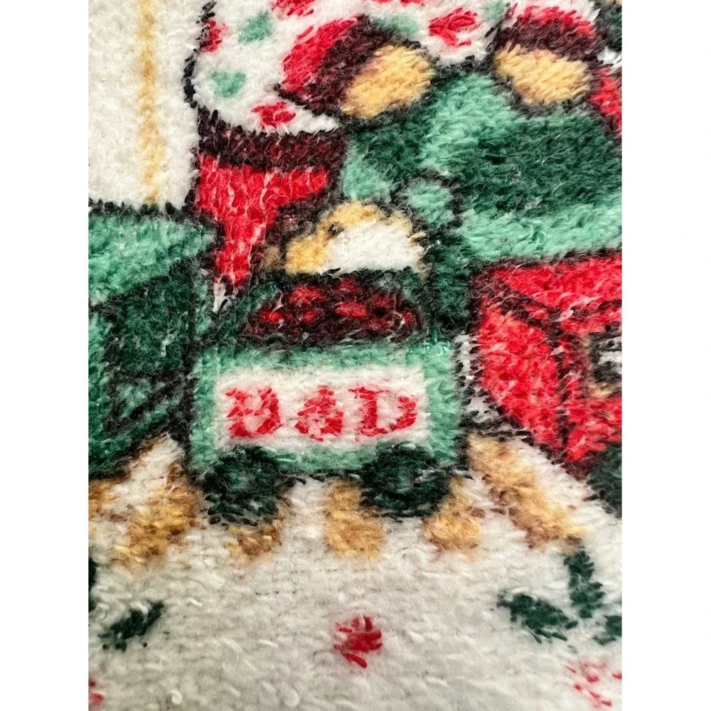 Vintage B&D Christmas Hand Towels Set of 2 Nutcracker Bells Candy Cane Fringe